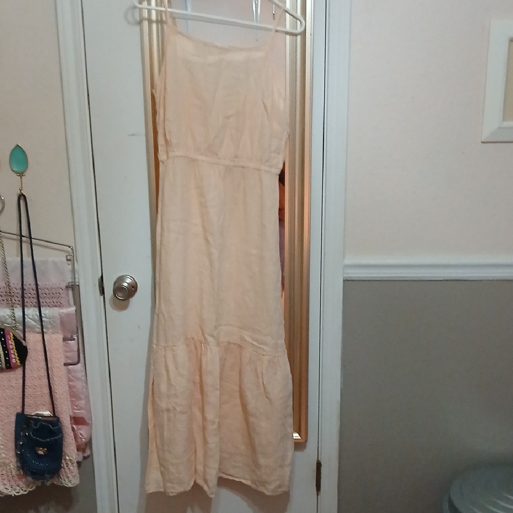 ♡Cloth & Stone Soft Peach 100% Linen Maxi Dress♡